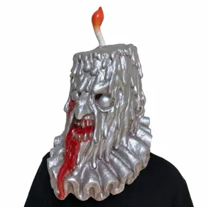 Halloween Τρομακτικό Κρανίο Κεριού Λιώνει Μάσκα Λάτεξ Φωτεινό Τρόμος Cosplay Στηρίγματα Πάρτι Μασκέ Κοστούμι Κεφαλή