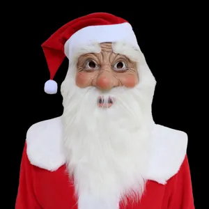 Funny Santa Claus Latex Mask Full Headwear Christmas Halloween Party Cosplay Costume Festival Props
