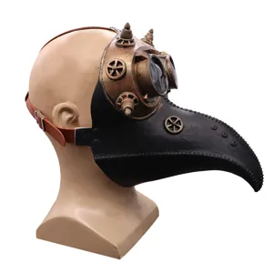 Steampunk vintage plague doctor mask crow bird bill mask for Halloween party costume prop.
