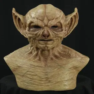Halloween scary goblin mask realistic latex orc demon vampire headwear for party costume props