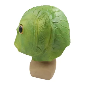 Green fish monster mask latex headgear Halloween costume cosplay party performance props