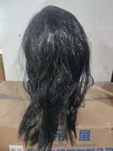 Halloween horror black long hair ghost mask scary creepy party costume cosplay prop deco.