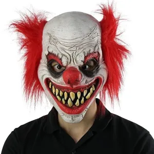 Horror Halloween Bald Clown Mask Creepy Latex Cosplay Costume Prop Party Scary Mask For Adult Party Decoration