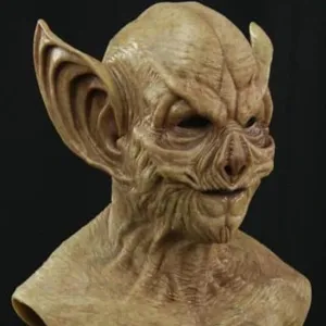 Halloween yellow demon vampire mask creepy bat orc headgear scary party costume prop