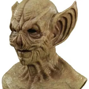 Halloween yellow monster mask creepy bat goblin latex headwear for party costume props.