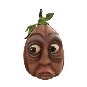 Halloween pumpkin face outdoor hanging decor spooky party yard prop resin ornament style