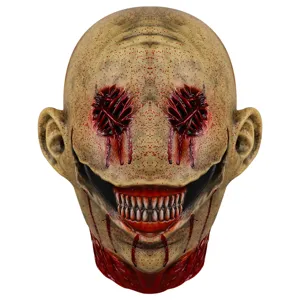 Halloween Bloody Horror Latex Mask Eyeless Smiling Clown Cosplay Costume Party Props Creepy Scary Face Mask for Adults