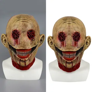 Halloween bloody horror eyeless smile latex mask creepy costume prop party cosplay