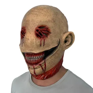 Halloween gruseliger gesichtsloser Mann Latex Maske blutiger Horror Party Kopfbedeckung