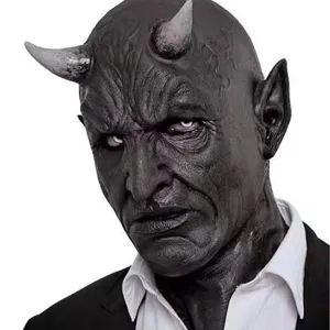 Halloween Horror Monstruo Máscara de Látex Cuernos Máscara de Diablo Accesorio de Fiesta Espeluznante Cubierta Completa Decoración de Cosplay