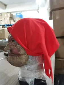 Halloween smoking old woman latex mask scary costume party cosplay photo prop accessory item