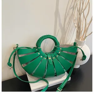Grüne Muschel-Umhängetasche, modische Handtasche für den täglichen Pendelverkehr und eleganten Stil.