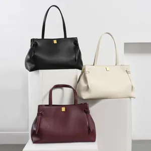 Elegant women shoulder tote bag large capacity PU leather commuter handbag stylish design