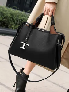 Große Kapazität Tote Bag Damen PU Leder Handtasche Mode Vintage Pendeln Umhängetasche Mit Tragegriff