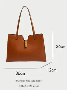 Einfashion braune Damentasche große Kapazität Pendler Schultertasche mit Griff oben.