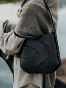Fashion Knot Shoulder Bag For Women PU Leather Crossbody Bag Large Capacity French Niche Design Handbag Urban Minimalist
