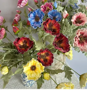 Bouquet de fleurs artificielles coquelicot anémone pour belle décoration intérieure neuf