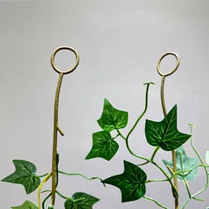 Artificial green ivy vine plant with ring stake for home decor micro landscape styling
