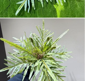 Artificial fern plant detail, realistic green fronds close-up for home decor landscaping.