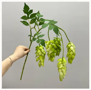 Artificial hop branch soft plastic fake flowers for home wedding decoration interior styling