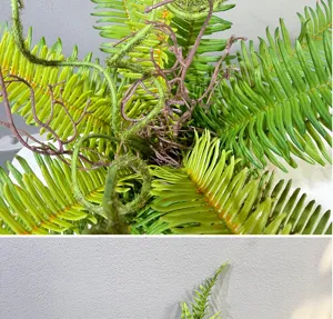 Artificial fern faux plant green foliage lush leaves indoor home decor landscaping