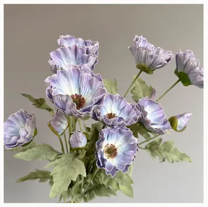 Bouquet de fleurs artificielles coquelicot anémone pour décoration d'intérieur et art floral