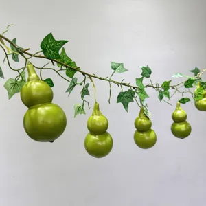 Artificial Gourd Vine Hanging Plant Fake Greenery Rattan Garland For Home Wall Indoor Outdoor Garden Decoration