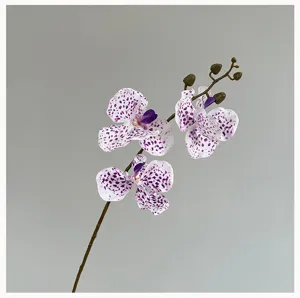 Tige d'orchidée phalaenopsis artificielle fleur fausse tachée violette mariage déco maison
