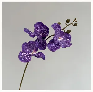 Tige d'orchidée violette artificielle fausse fleur pour décoration de maison mariage floral