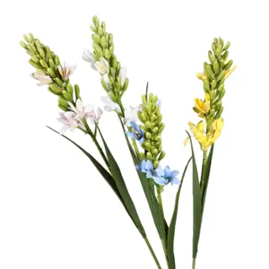 Bouquet di fiori artificiali tuberosa giacinto per decorazione domestica, bellissime composizioni.