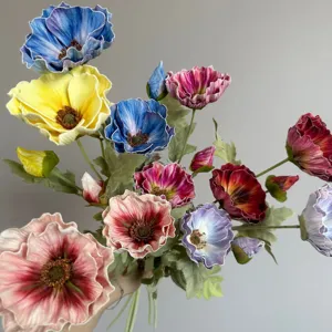 Bouquet de coquelicots artificiels réaliste arrangement floral déco maison centre de table