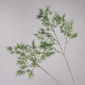 Branche unique d'érable artificiel plume plante verte pour déco maison et art floral.