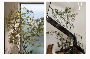 Artificial pieris japonica branches fake green plants for home decor and ins style room.