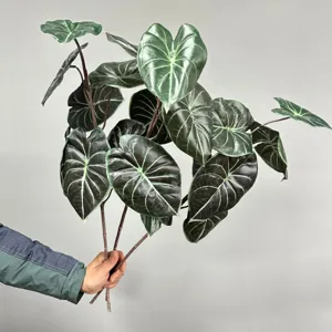 Artificial Alocasia leaves fake plant for home indoor decor flower arrangement foliage