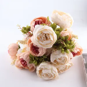 Bouquet de pivoines artificielles fleurs de simulation pour la décoration de maison et fête.