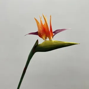 Artificial bird of paradise flower single stem fake plant for home decor floral arrangement.
