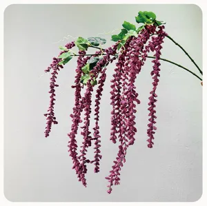 Planta artificial de bayas colgantes vid morada para decoración de interiores detalle