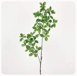 Artificial terminalia catappa green plant branch for home decor and floral design floral.