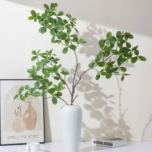 Artificial Greenery Branch Plastic Silk Flower Plant Wall Material Fake Leaf Home Decor Natural Botanical Style