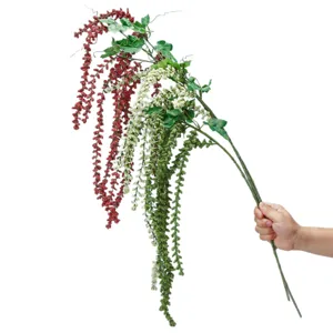 Rama de bayas artificiales colgantes arreglo floral de simulación para decoración principal