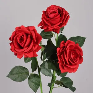 Rosa Artificiale di Alta Qualità Stelo Singolo in Tessuto di Seta Fiore Realistico per Festa di Matrimonio Arredamento
