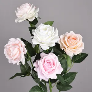 Bouquet di rose artificiali fiori finti di seta per decorazione matrimonio casa festa