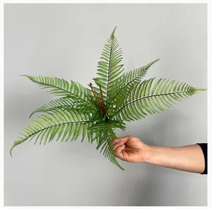 Artificial Boston fern leaves simulation green plant fake foliage for home decor landscaping.