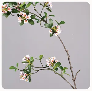 Artificial plant island spring flower pieris japonica branch for home room decor.