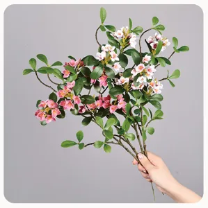 Artificial plant branch faux flower home decor greenery branch for room hotel decoration.