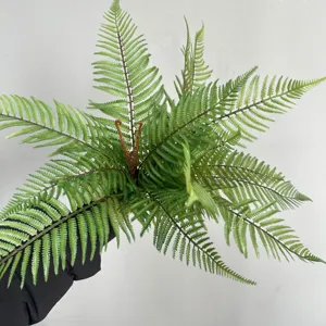 Artificial fern leaves simulation green plants for home micro landscape decoration.