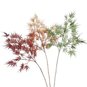 Fausse feuille d'érable plumée branche unique plante d'automne pour décoration d'intérieur