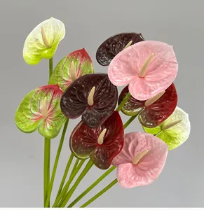 Gorgeous 3D artificial anthurium flowers bouquet for stunning wedding and home decoration.