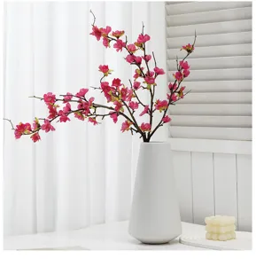 Artificial peach flower branches fake plum flowers home decor pink floral arrangement props