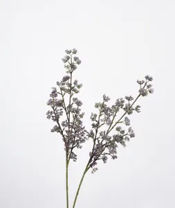 Artificial purple berry flower branch detail, nordic home decor floral arrangement prop.